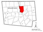 Map of Sheshequin Township, Bradford County, Pennsylvania Highlighted